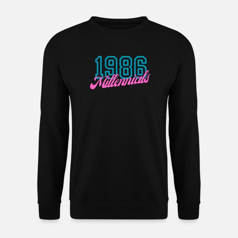 1986 Millennials Retro Numerisches Design - Unisex Pullover - Schwarz