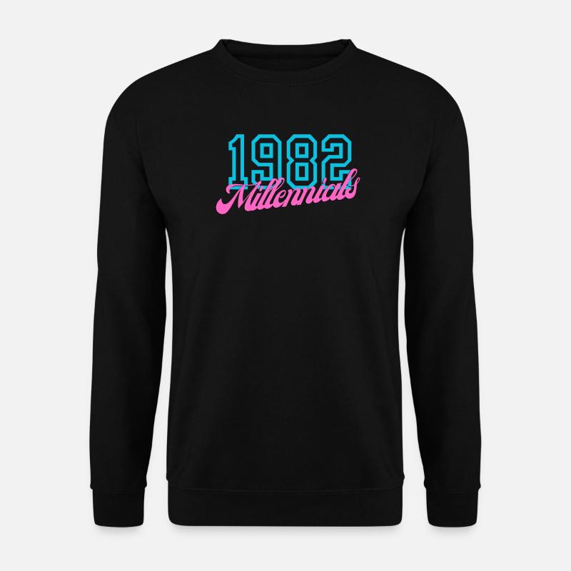 1982 Millennial Retro Numeric Design - Sweat-shirt Unisexe - noir