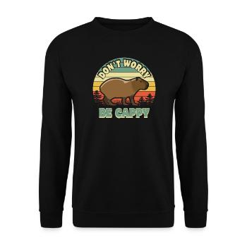 Don't worry be Cappy - Capybara - Unisex Sweatshirt - black - Front - Alina (178cm) & Michal (187cm)