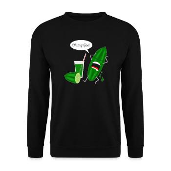 Conception humoristique de concombre avec cri - Sweat-shirt Unisexe - noir - Devant - Alina (178cm) & Michal (187cm)