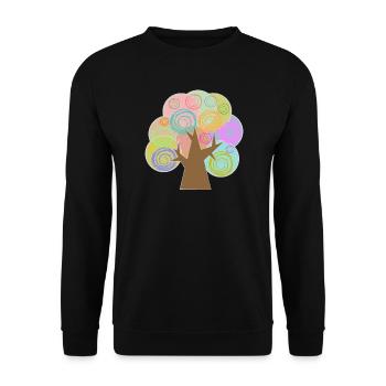 Tree Minimalist - Unisex Sweatshirt - black - Front - Alina (178cm) & Michal (187cm)