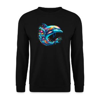 Delfin - Unisex Pullover - Schwarz - Vorne - Alina (178cm) & Michal (187cm)