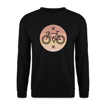 retro road bike gravel vintage lines single speed - Unisex Sweatshirt - black - Front - Alina (178cm) & Michal (187cm)