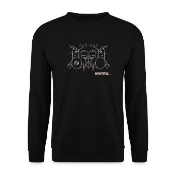 Une batterie en contour - Sweat-shirt Unisexe - noir - Devant - Alina (178cm) & Michal (187cm)