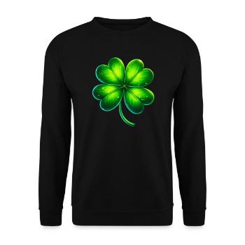 Trèfle à quatre feuilles - Sweat-shirt Unisexe - noir - Devant - Alina (178cm) & Michal (187cm)