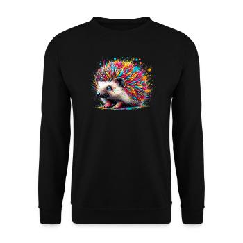 Hedgehog - Unisex Sweatshirt - black - Front - Alina (178cm) & Michal (187cm)