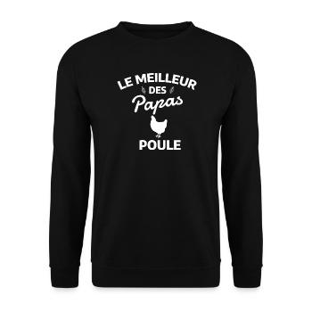 Das Beste von Papa-Hühnern - Unisex Pullover - Schwarz - Vorne - Alina (178cm) & Michal (187cm)