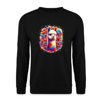 Alpaca - Unisex Sweatshirt - black - Front - Alina (178cm) & Michal (187cm)