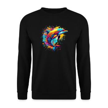 Delfin - Unisex Pullover - Schwarz - Vorne - Alina (178cm) & Michal (187cm)