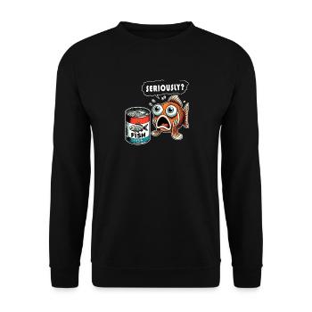 Design amusant de poisson en conserve - Sweat-shirt Unisexe - noir - Devant - Alina (178cm) & Michal (187cm)