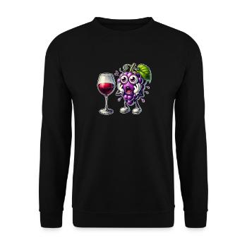 Motif amusant de raisin de cuve - Sweat-shirt Unisexe - noir - Devant - Alina (178cm) & Michal (187cm)