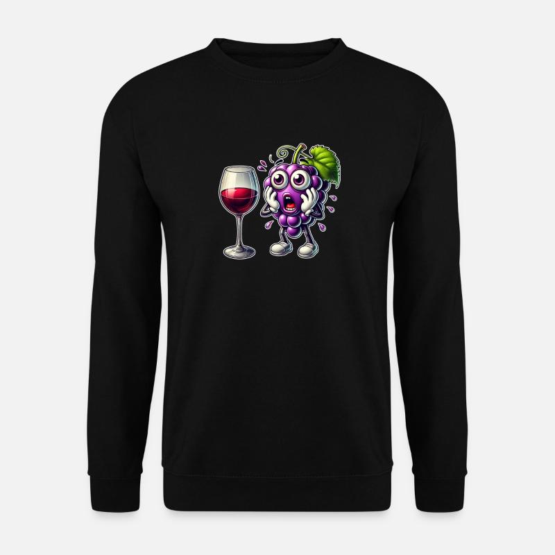 Funny wine grape design - Unisex Sweatshirt - black