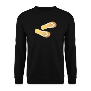 pantoufles tongs or glamping plage de luxe - Sweat-shirt Unisexe - noir - Devant - Alina (178cm) & Michal (187cm)