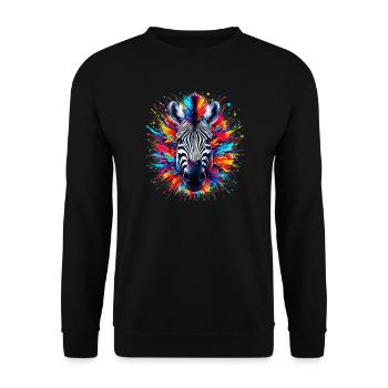 Zebra - Unisex Sweatshirt - black - Front - Alina (178cm) & Michal (187cm)