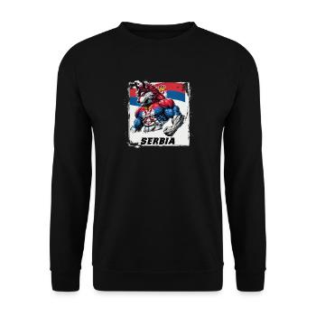 Serbia wolf flag design - Unisex Sweatshirt - black - Front - Alina (178cm) & Michal (187cm)
