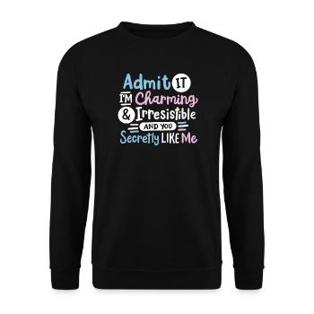 Sarkasmus sarkastischer Spruch - Unisex Pullover - Schwarz - Vorne - Alina (178cm) & Michal (187cm)
