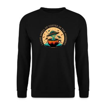 J’aime l’odeur du café le matin - Sweat-shirt Unisexe - noir - Devant - Alina (178cm) & Michal (187cm)