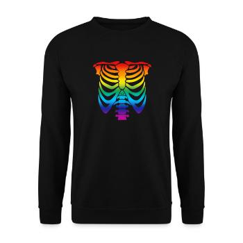 Regenbogen Skelett - Regenbogen Skelett - Unisex Pullover - Schwarz - Vorne - Alina (178cm) & Michal (187cm)