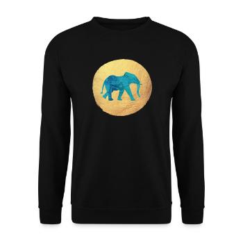 Yoga Kreis Elefant Luxus Yogi Indien Meditation om - Unisex Pullover - Schwarz - Vorne - Alina (178cm) & Michal (187cm)