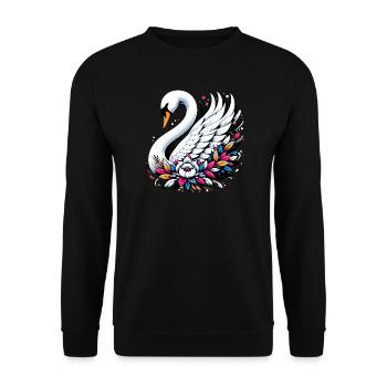 Swan - Unisex Sweatshirt - black - Front - Alina (178cm) & Michal (187cm)