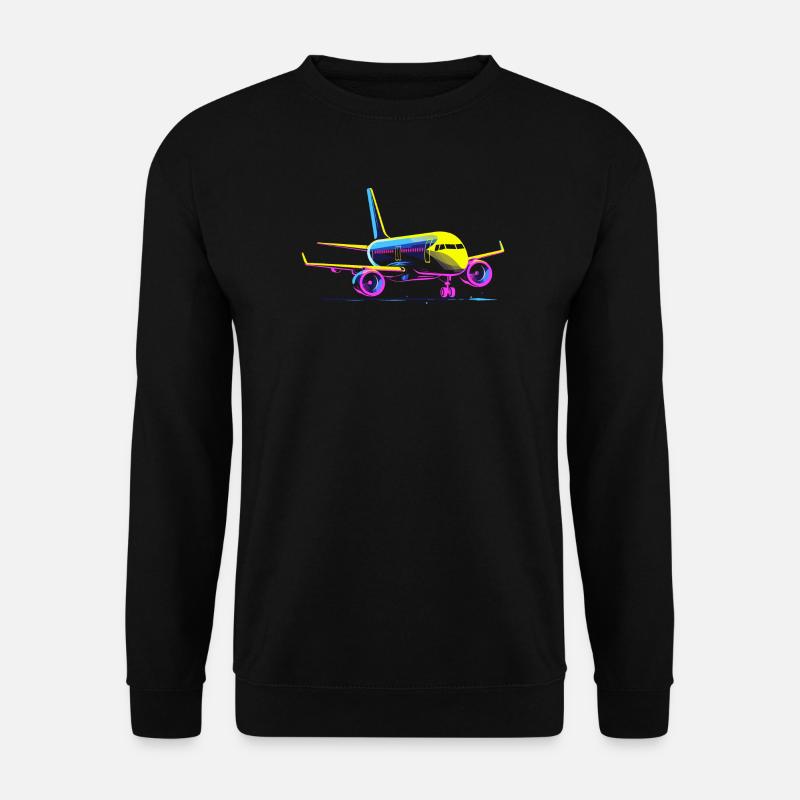 Flugzeug Cartoon Stil - Unisex Pullover - Schwarz