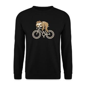 Fahrrad Faultier Rennrad Gravel Comic Cartoon Logo - Unisex Pullover - Schwarz - Vorne - Alina (178cm) & Michal (187cm)
