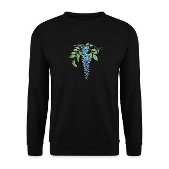 Wild Blue Wisteria Illustration - Unisex Sweatshirt - black - Front - Alina (178cm) & Michal (187cm)
