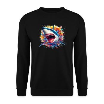 Shark - Unisex Sweatshirt - black - Front - Alina (178cm) & Michal (187cm)