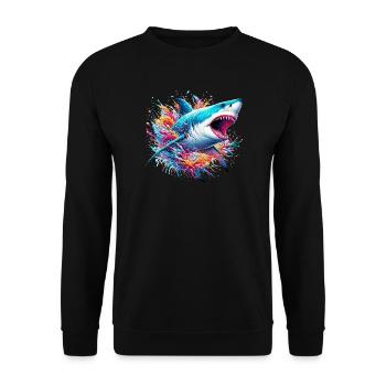 Requin - Sweat-shirt Unisexe - noir - Devant - Alina (178cm) & Michal (187cm)