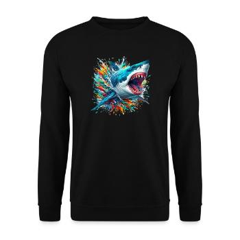 Shark - Unisex Sweatshirt - black - Front - Alina (178cm) & Michal (187cm)