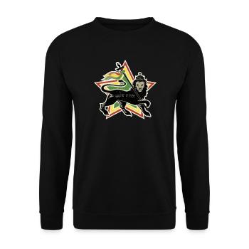 Rockin Steady Lion by Skashirts 2024 look vintage - Sweat-shirt Unisexe - noir - Devant - Alina (178cm) & Michal (187cm)
