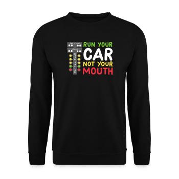 Drag Racing Rennwagen Drag Racer - Unisex Pullover - Schwarz - Vorne - Alina (178cm) & Michal (187cm)