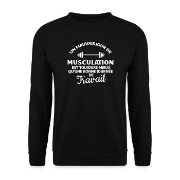 Motivational Bodybuilding Quote - Unisex Sweatshirt - black - Front - Alina (178cm) & Michal (187cm)
