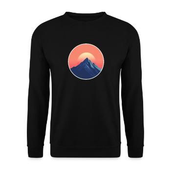 Abenteuer Berge – Wandern, Klettern, Natur erleben - Unisex Pullover - Schwarz - Vorne - Alina (178cm) & Michal (187cm)