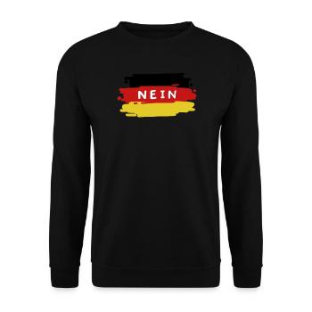 Deutschland Deutsche Flagge - Unisex Pullover - Schwarz - Vorne - Alina (178cm) & Michal (187cm)