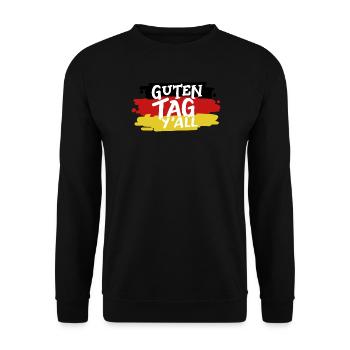 Deutschland Deutsche Flagge - Unisex Pullover - Schwarz - Vorne - Alina (178cm) & Michal (187cm)