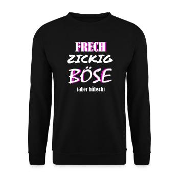 Effronté et méchant ? mais jolie - Sweat-shirt Unisexe - noir - Devant - Alina (178cm) & Michal (187cm)