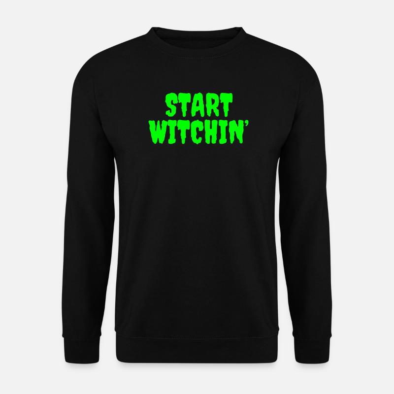 Vibrant Green Witching Start Phrase - Unisex Sweatshirt - black