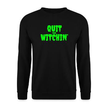 Spooky Green Witching Quit Design - Unisex Pullover - Schwarz - Vorne - Alina (178cm) & Michal (187cm)