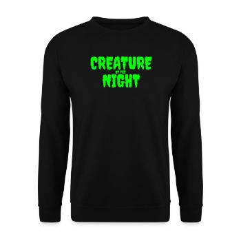 Creature of the Night Horror Text - Unisex Sweatshirt - black - Front - Alina (178cm) & Michal (187cm)