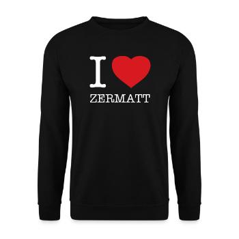 I LOVE ZERMATT - Unisex Sweatshirt - black - Front - Alina (178cm) & Michal (187cm)