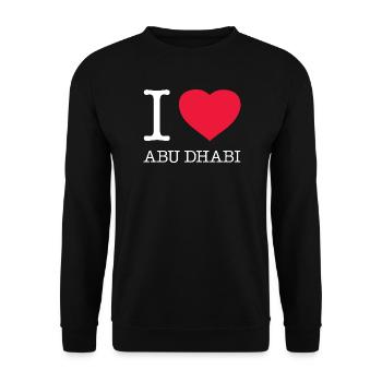 I LOVE ABU DHABI - Unisex Pullover - Schwarz - Vorne - Alina (178cm) & Michal (187cm)