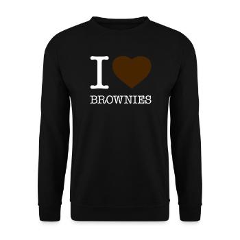I LOVE BROWNIES - Unisex Sweatshirt - black - Front - Alina (178cm) & Michal (187cm)