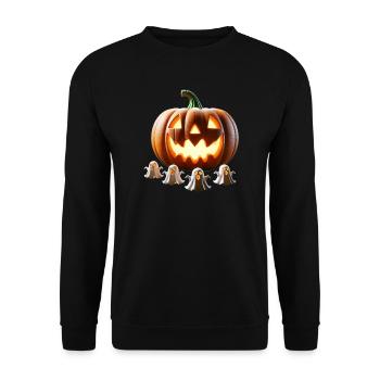 Fantômes de citrouille d’Halloween - Sweat-shirt Unisexe - noir - Devant - Alina (178cm) & Michal (187cm)
