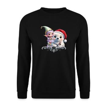 Friends in a fantasy world - Unisex Sweatshirt - black - Front - Alina (178cm) & Michal (187cm)