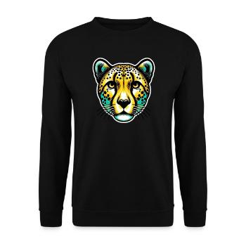 Cheetah - Unisex Sweatshirt - black - Front - Alina (178cm) & Michal (187cm)