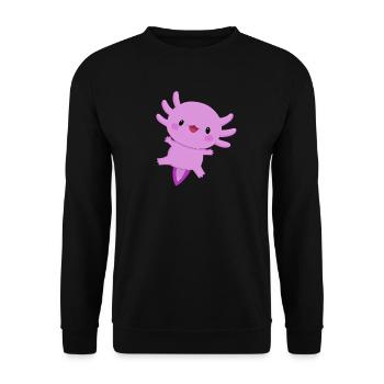 Axolotl - Sweat-shirt Unisexe - noir - Devant - Alina (178cm) & Michal (187cm)