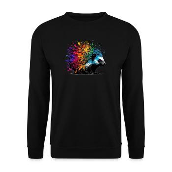 Hedgehog - Unisex Sweatshirt - black - Front - Alina (178cm) & Michal (187cm)