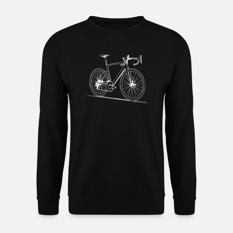 Minimalistisches Fahrrad-Line-Art-Design - Unisex Pullover - Schwarz
