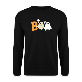 Geister Halloweenkostüm - Unisex Pullover - Schwarz - Vorne - Alina (178cm) & Michal (187cm)